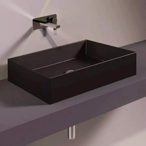 Раковина из сантехнического фаянса Simas AG 60 nero matt 60х40 накладная цвет черный